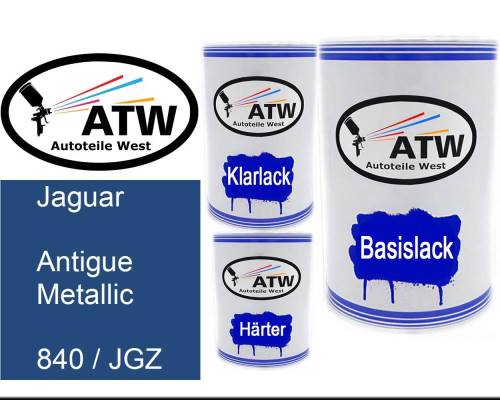 Jaguar, Antigue Metallic, 840 / JGZ: 500ml Lackdose + 500ml Klarlack + 250ml Härter - Set, von ATW Autoteile West.